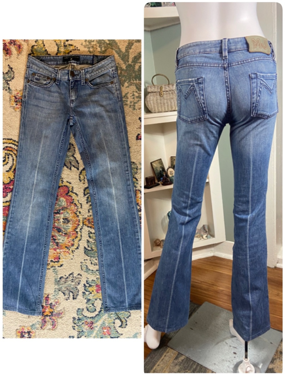 Marc by Marc Jacobs Angela 001 Stretch Low Rise Bootcut Flared Jeans Sz 25